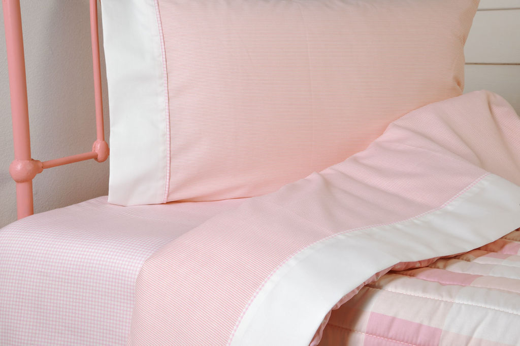 Pair Pillowcases 509 Carreau Stripe Pink image