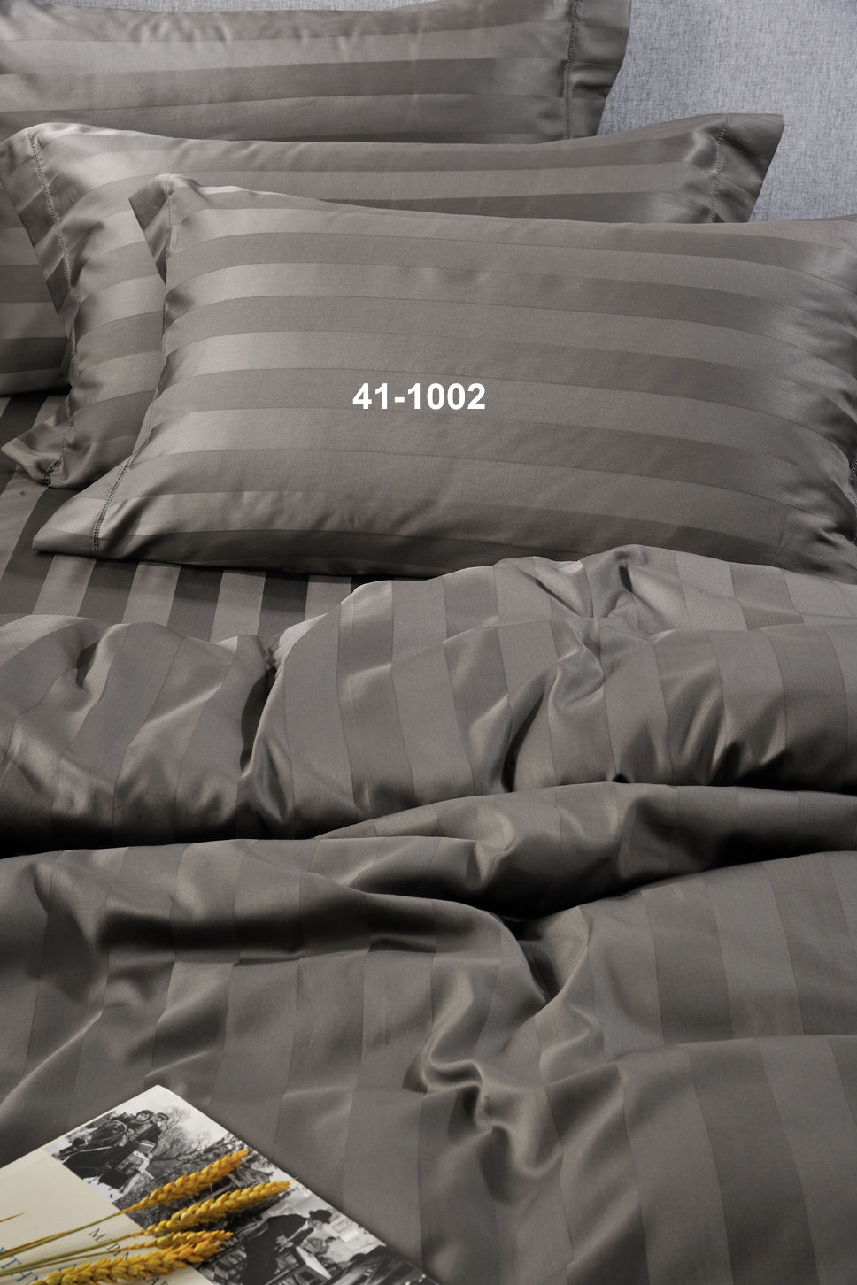 Pair Pillowcases Jacquard Dark Grey image