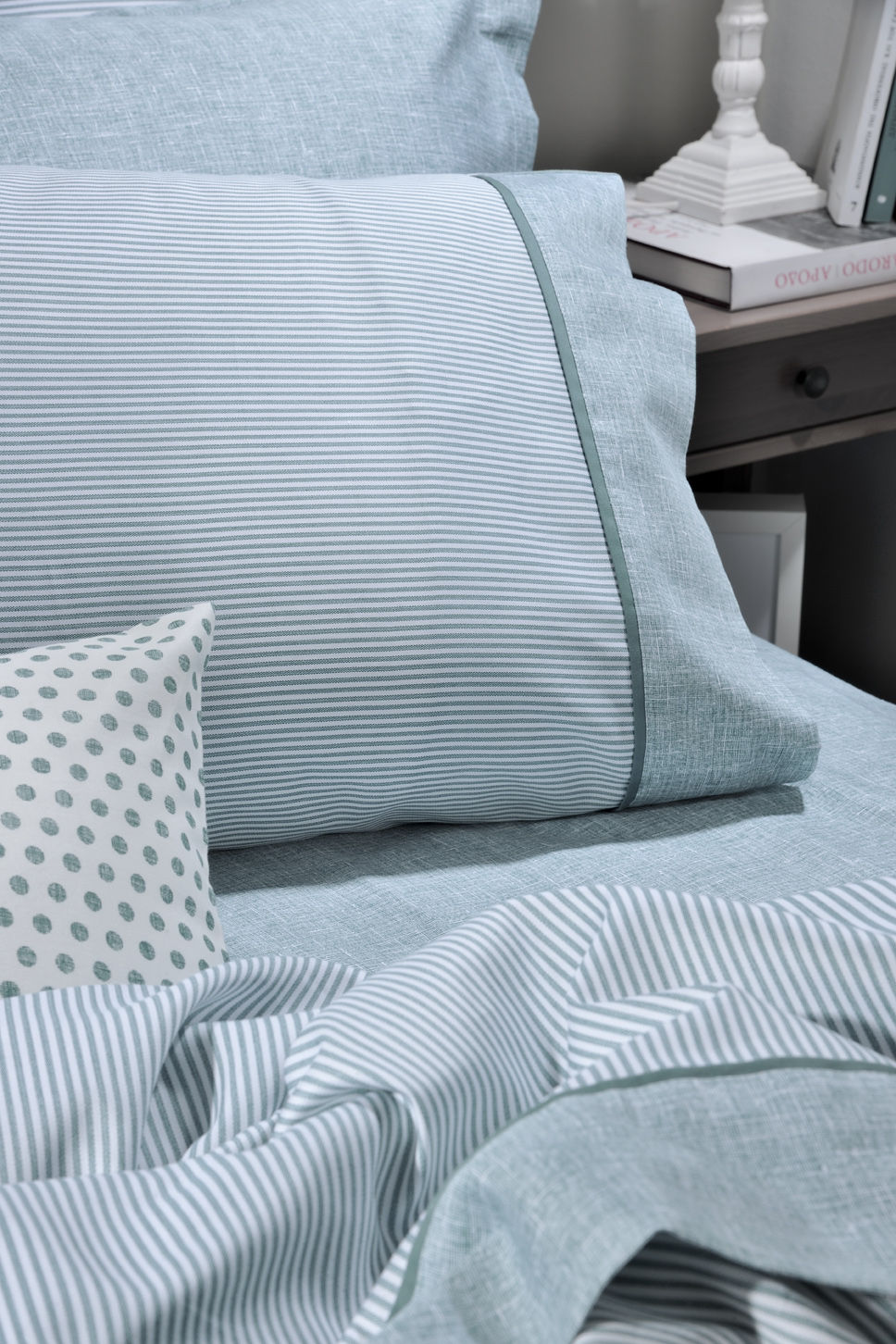 Twin Sheets Set 804 Petrol Stripe image