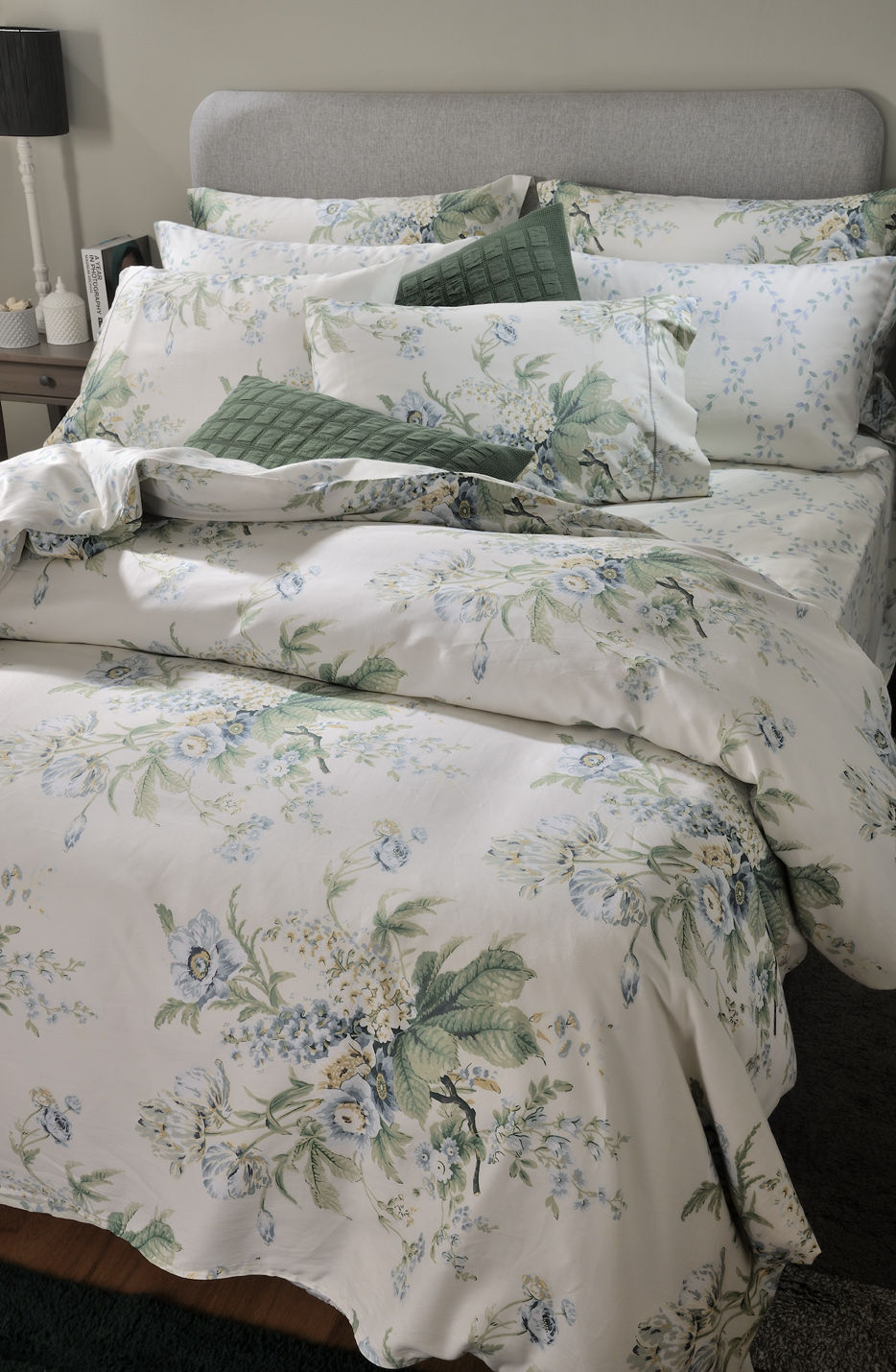 Queen Sheets Set Fitted 795 Bouquet Blue image