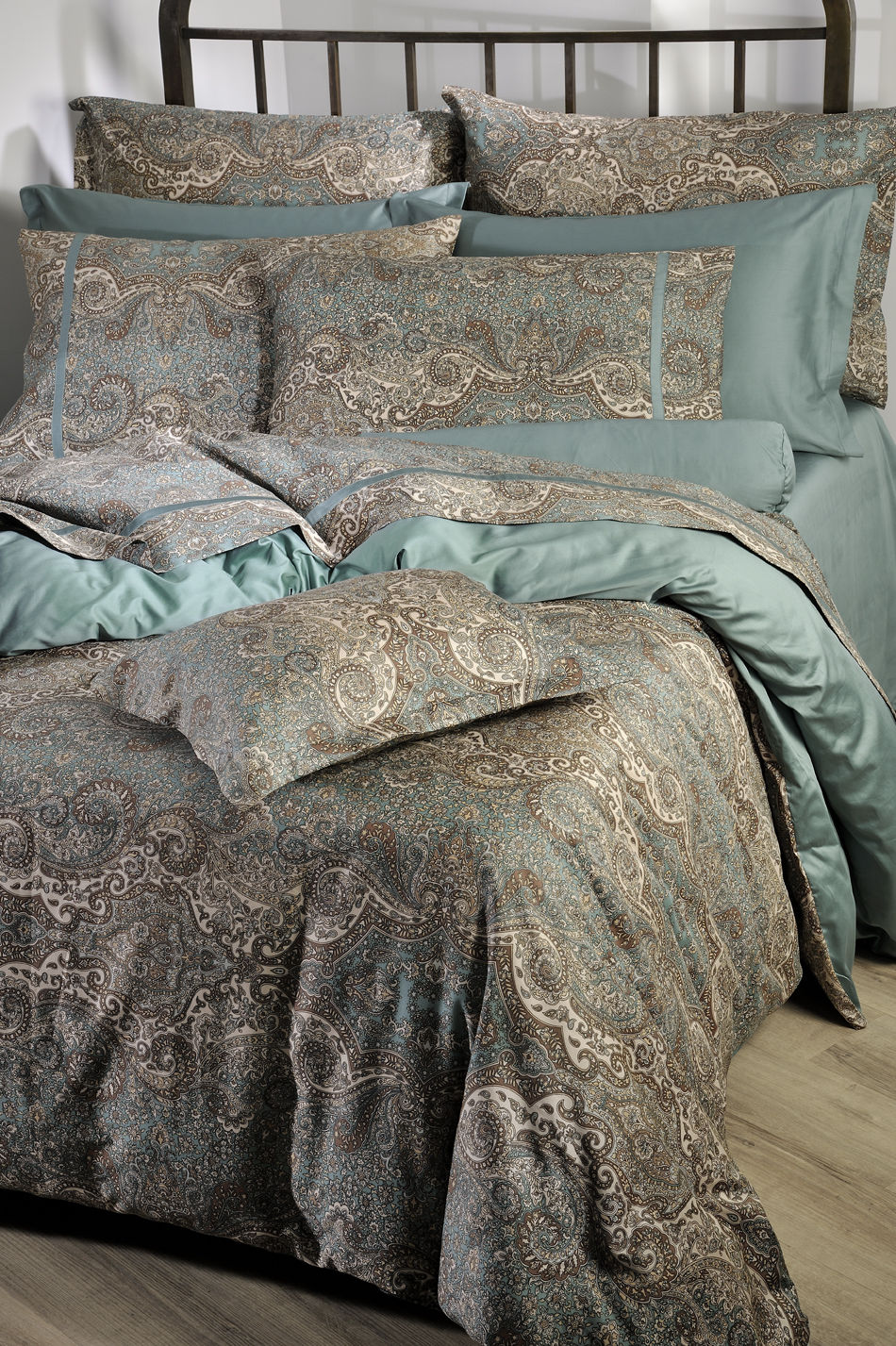 Queen Sheets Set Fitted 833 Bombay Petrol image