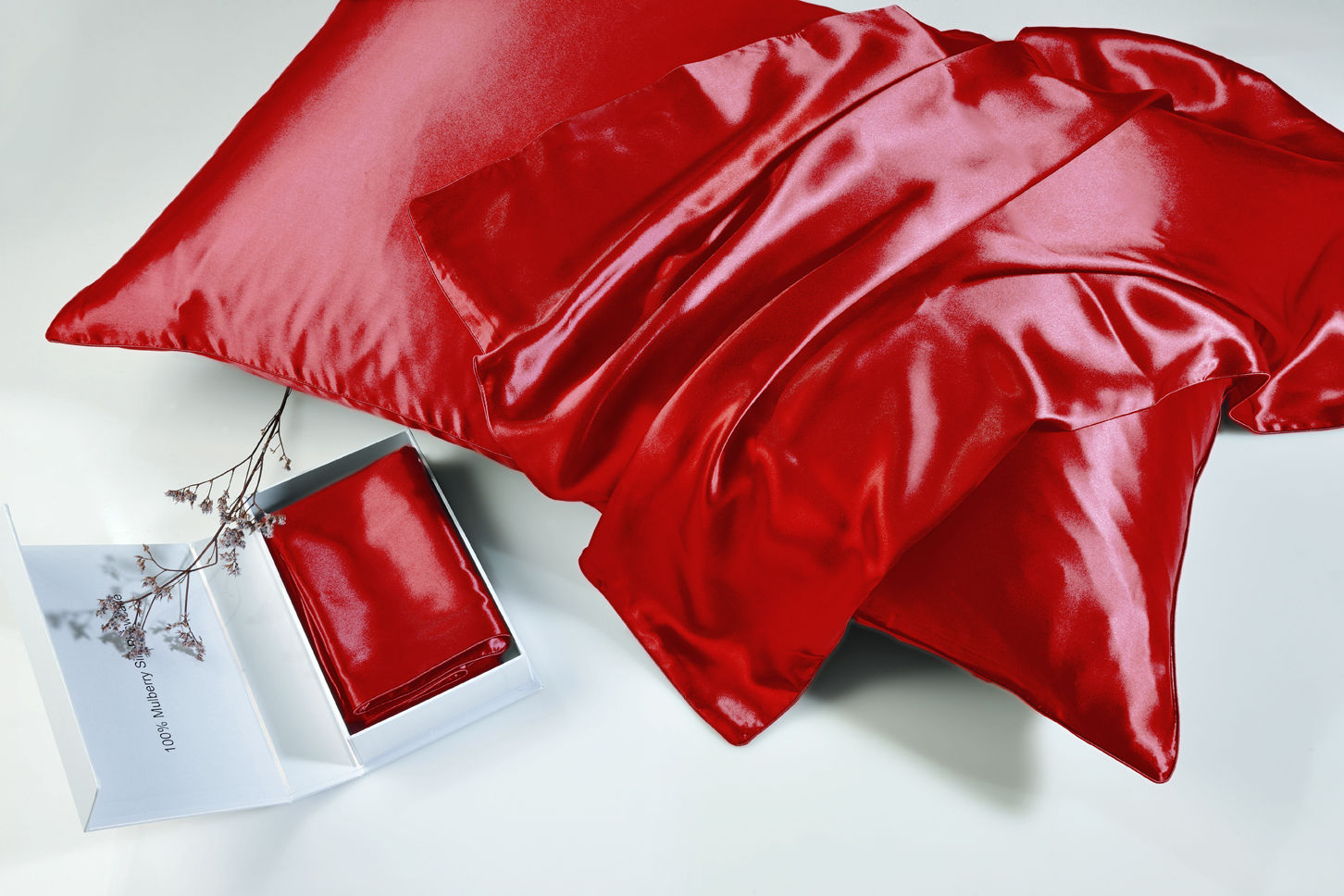 100% Mulberry Silk Μαξιλαροθήκη Red image