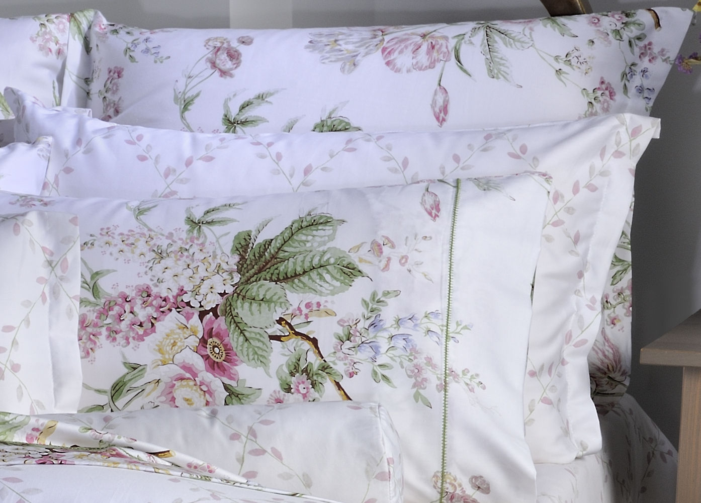 Pair Oxford Pillowcases 849 Bouquet Pink Small Flower image