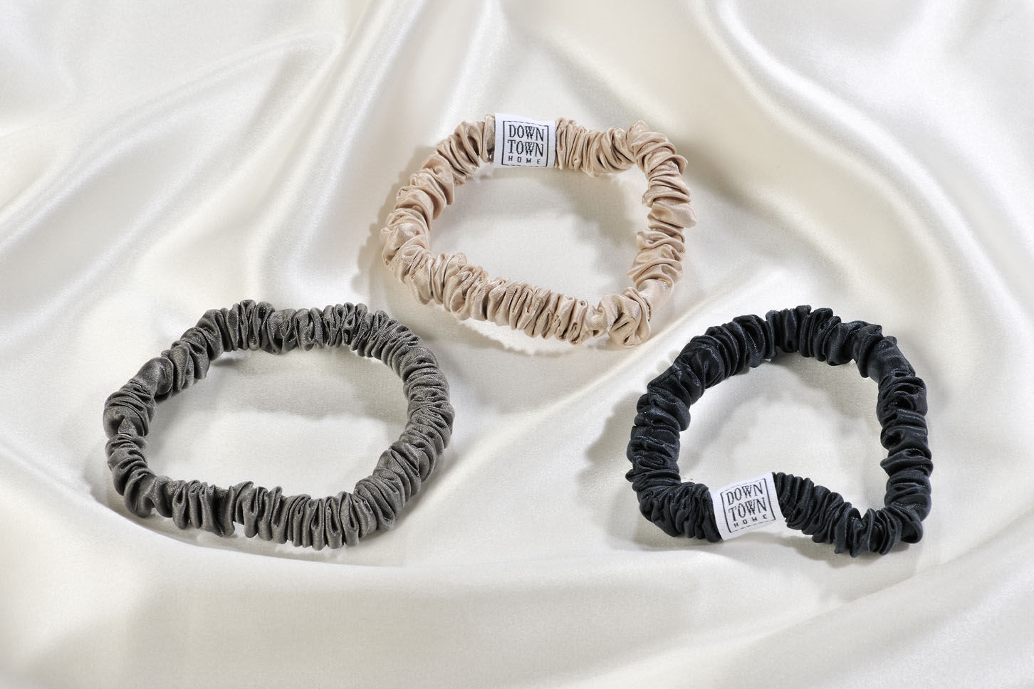 Hair Tie 100% Mulberry Silk Grey (1pc) image