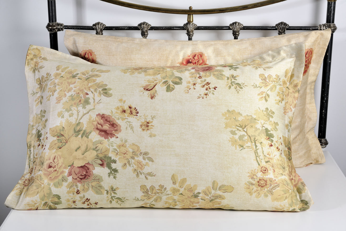 Ζεύγος Μαξιλαροθήκες Oxford 885 English Flower Beige image