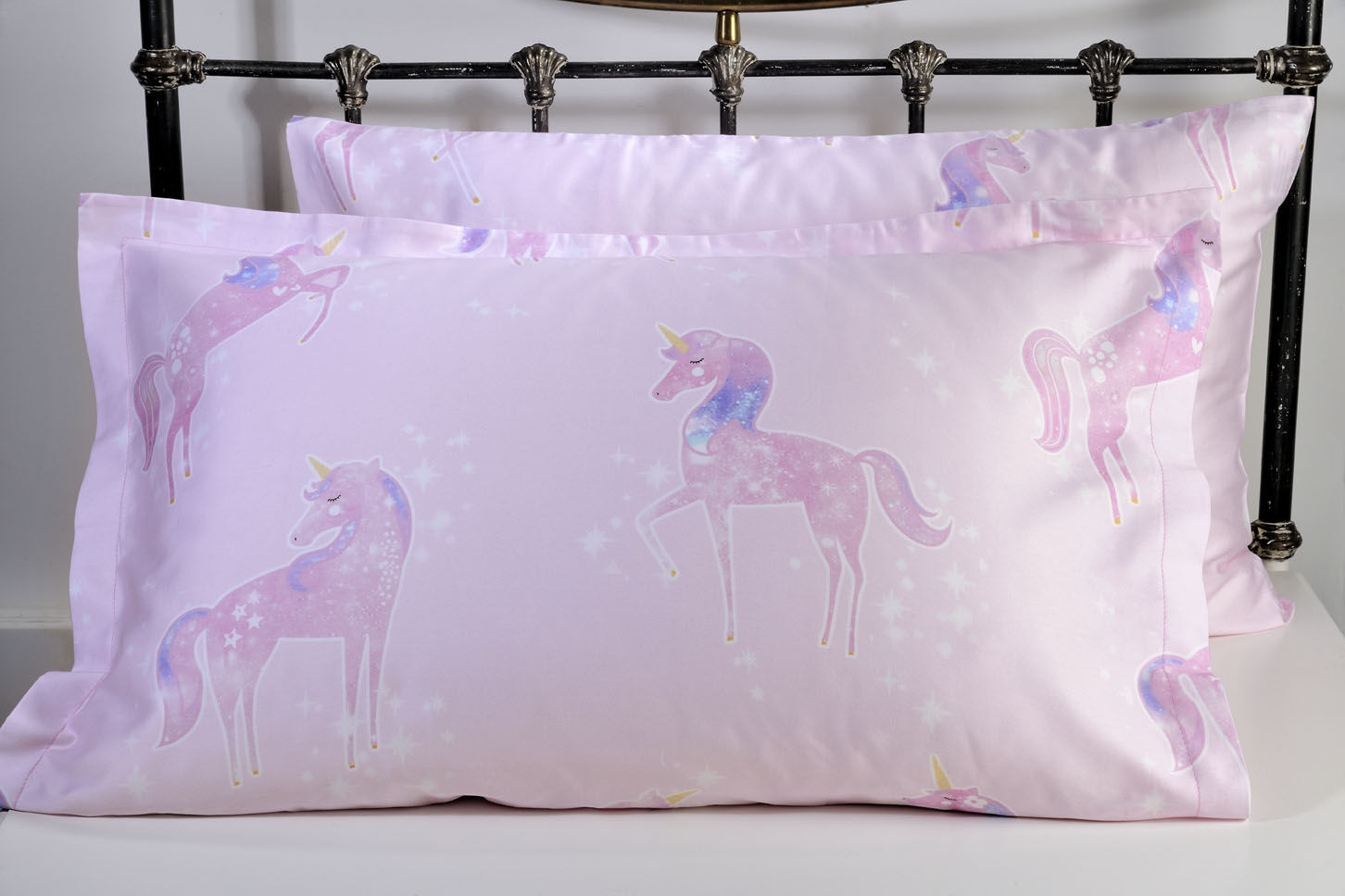 Ζεύγος Μαξιλαροθήκες Oxford 864 Unicorn Pink image