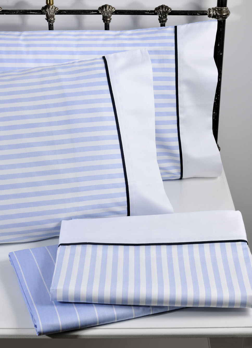 Twin Sheets Set 880 Elvira Stripe Ciel image