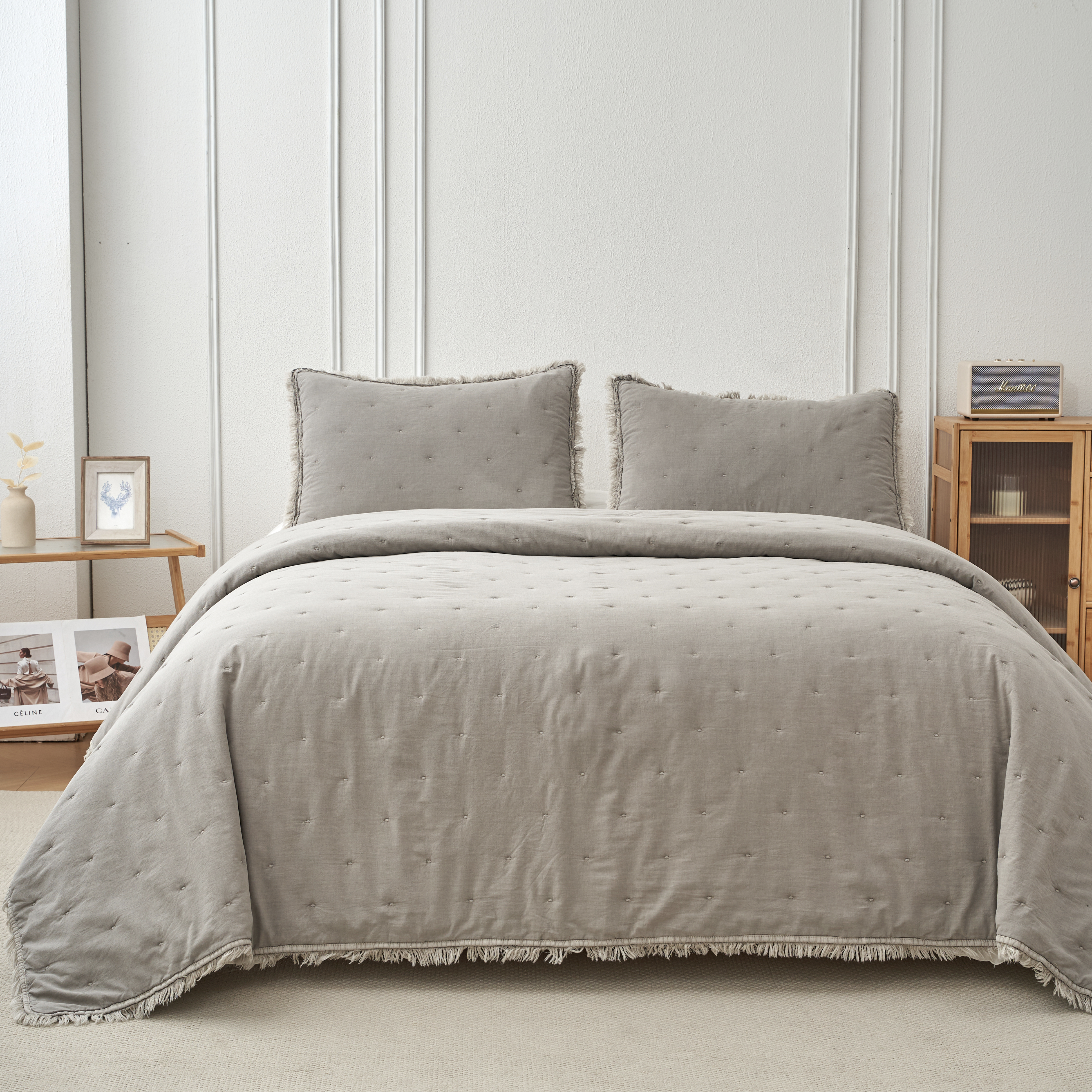 Κουβρ-λι Venus Grey 240Χ260 + 2 Μαξ/κες 50Χ70 image