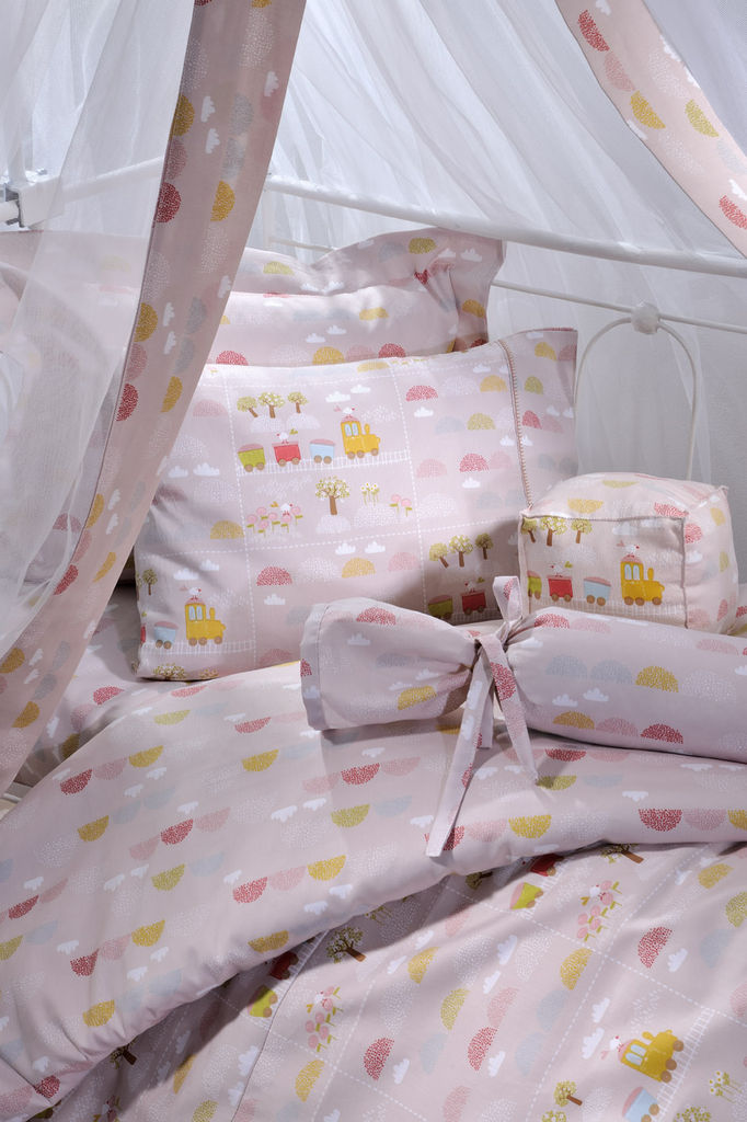 Crib Bedspread 123 Patch Train image