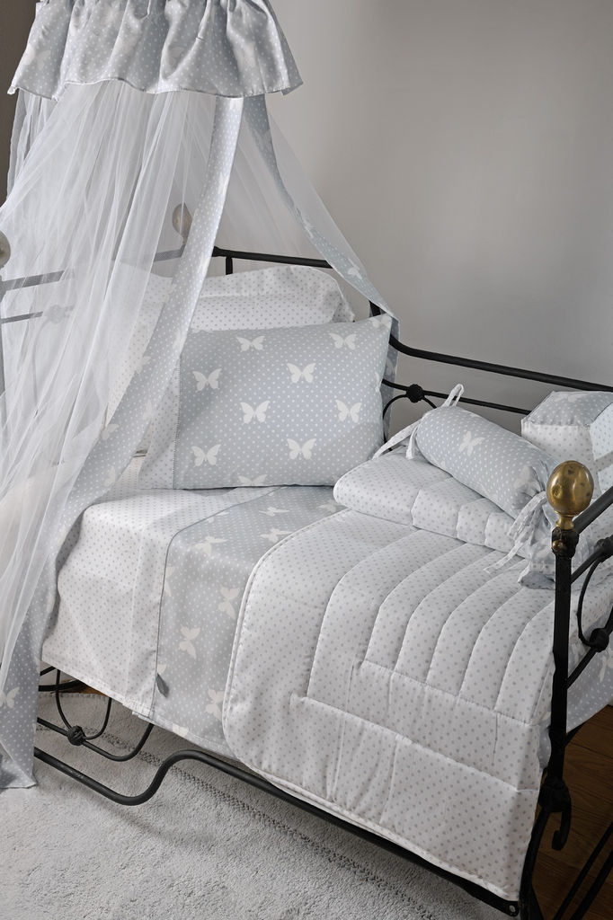 Crib Bedspread 686 Butterdot Grey image