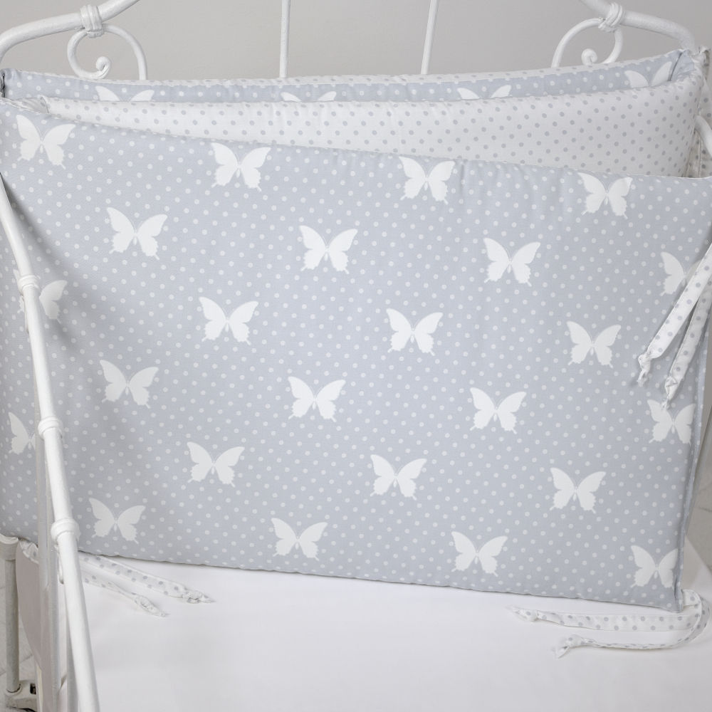 Crib Bumper 686 Butterdot Grey image