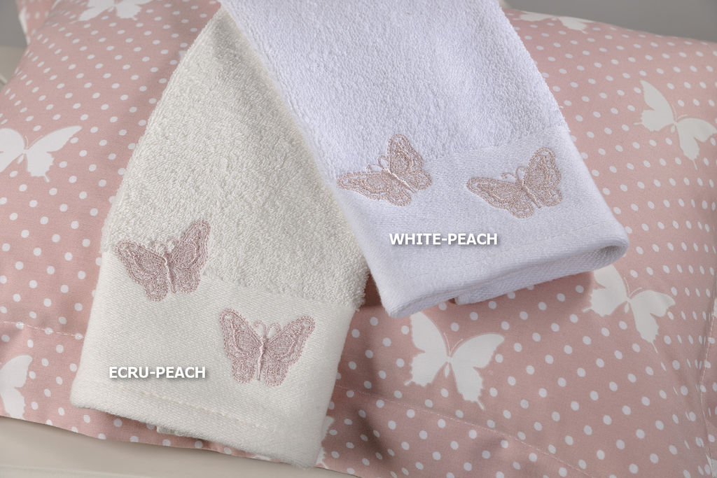 Guest Towel Butterfly White/Peach image