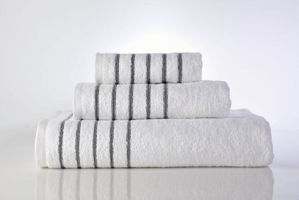 Guest Towel Border Stripes Grey image