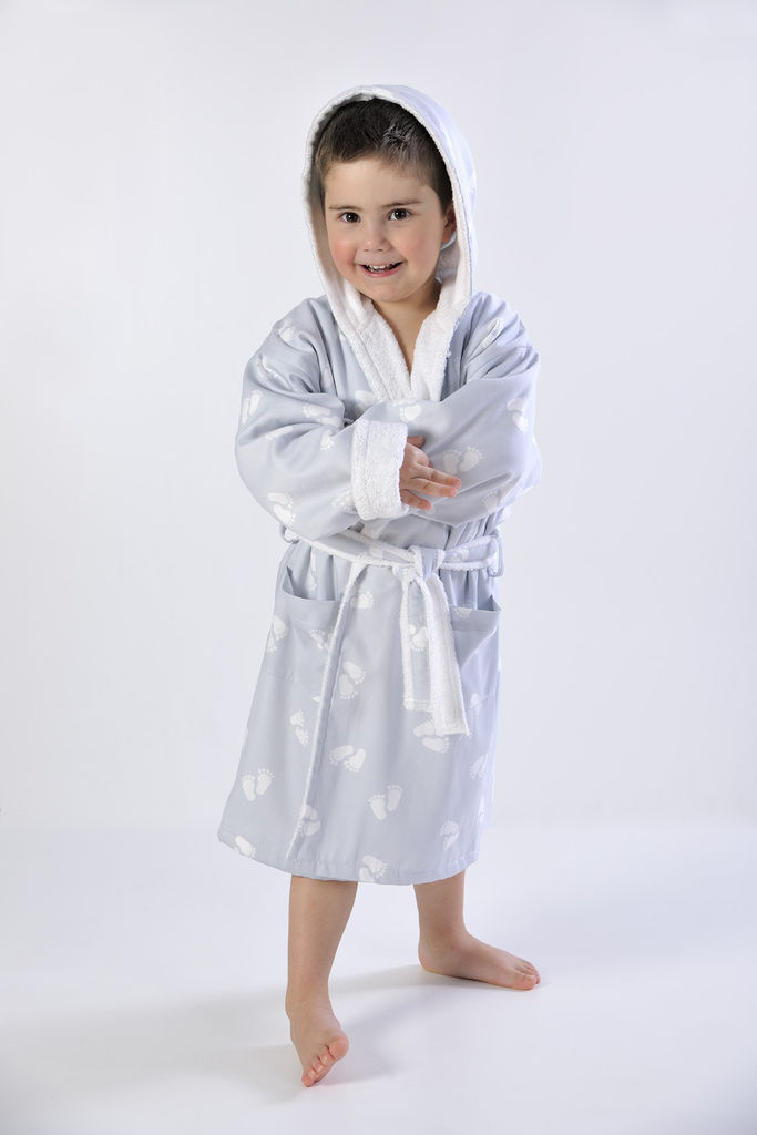 Kids Bathrobe 689 Feet Grey image